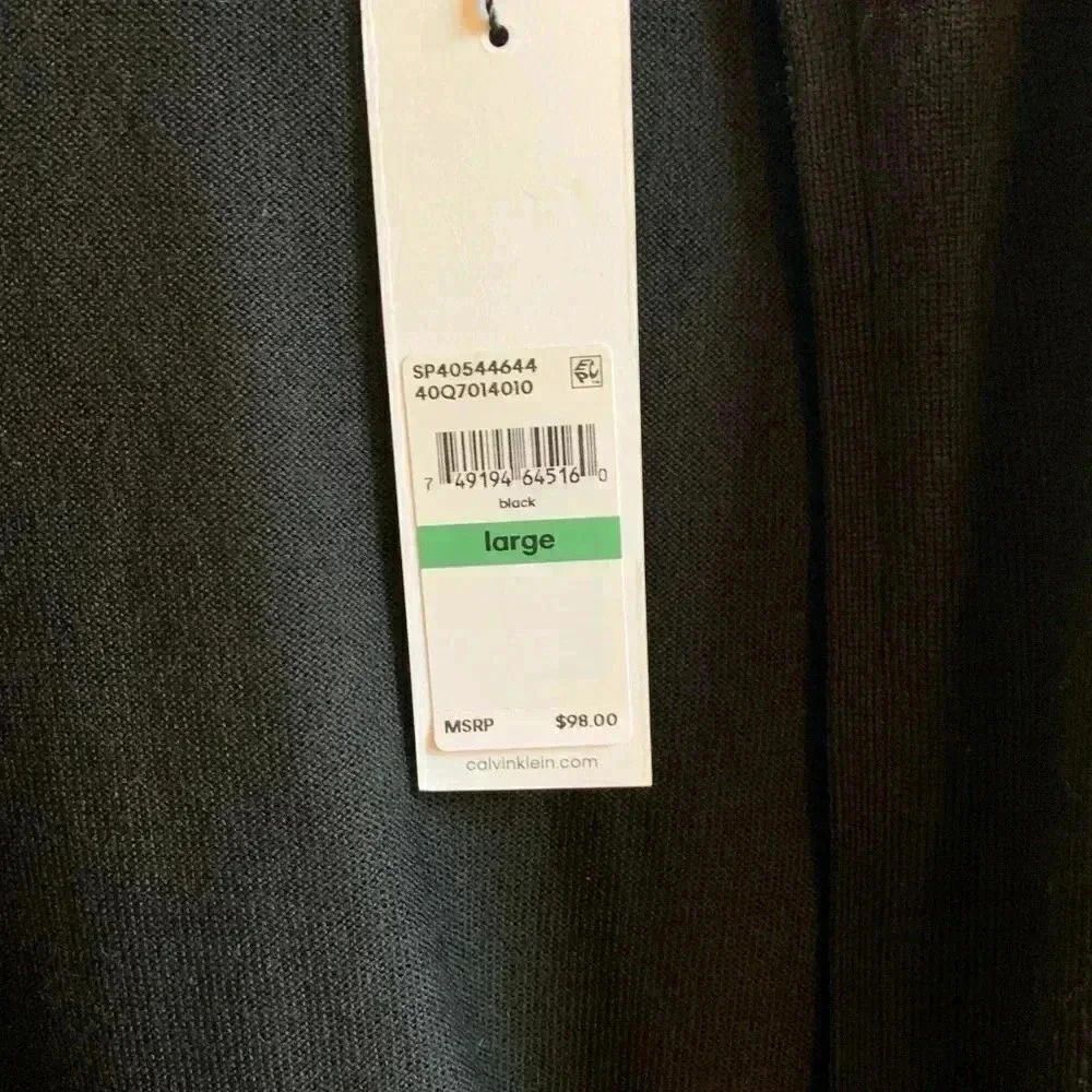 NWT Calvin Klein Black Full Zip Sweater - Picture 4 of 5